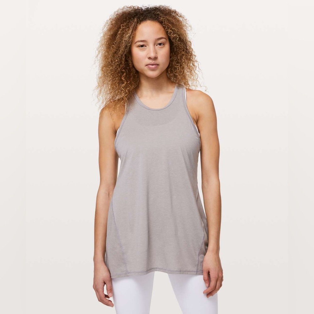 Lululemon Goal Up Tank‎ Dark Chrome / White Size 10